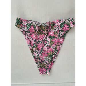 Aila Blue Swim Bikini Bottom High Waist Beach Summer Floral Azalea